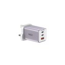 شاحن نيو 65W PD GaN 3 منافذ (فضي)